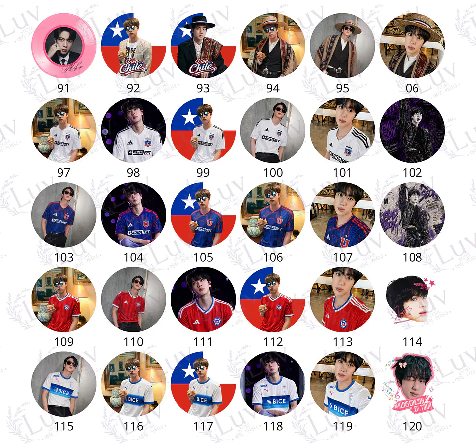 Chapitas Jin BTS | Colección Seokjin 5