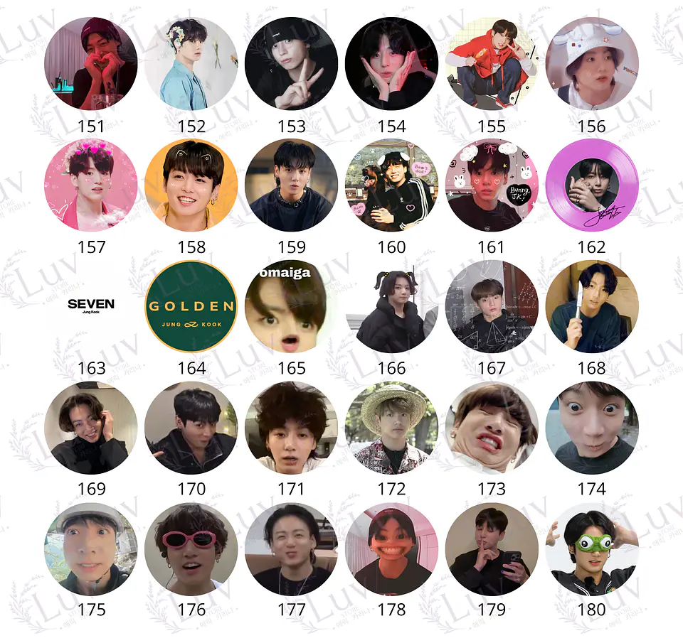Chapitas Jungkook BTS | Colección Jungkook 7
