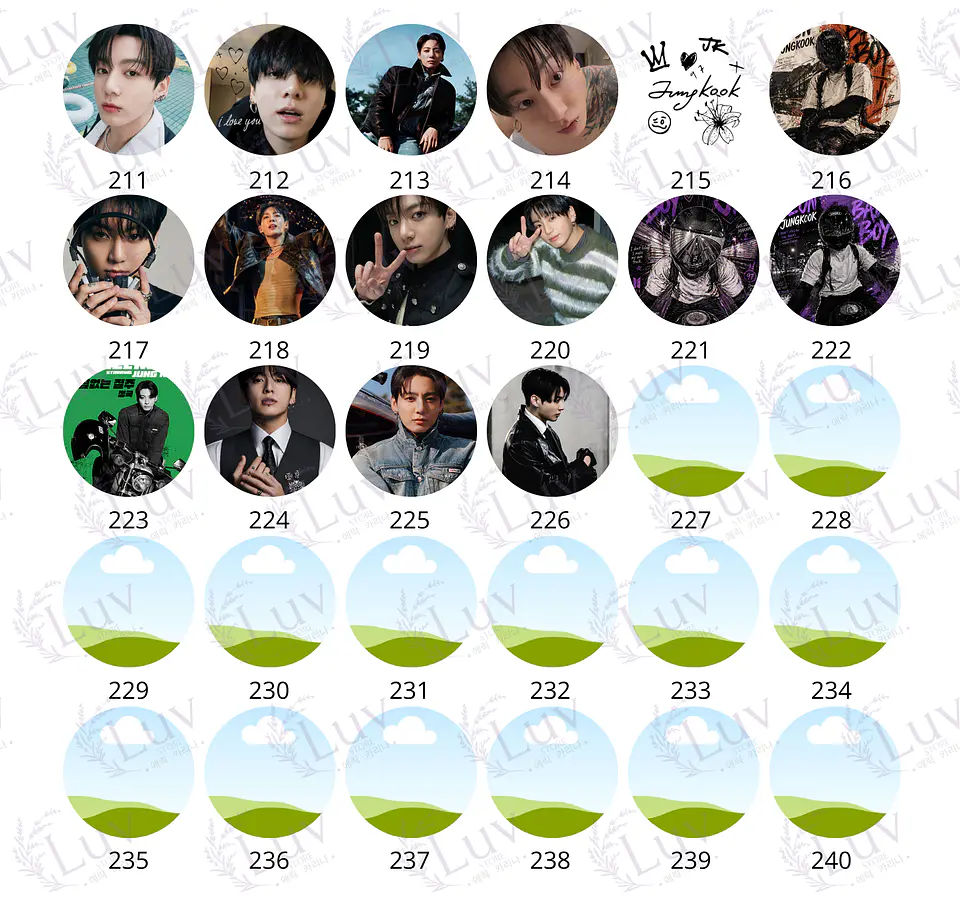 Chapitas Jungkook BTS | Colección Jungkook 9