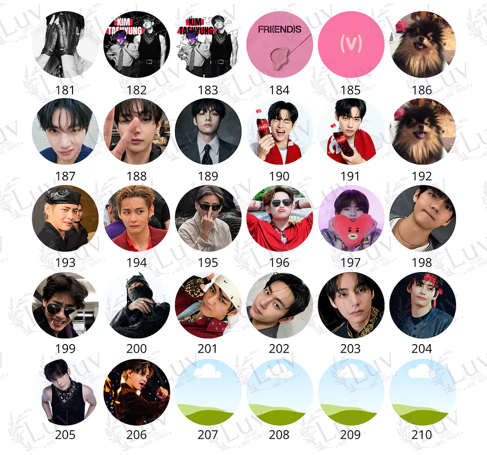 Chapitas V BTS | Colección Taehyung 8