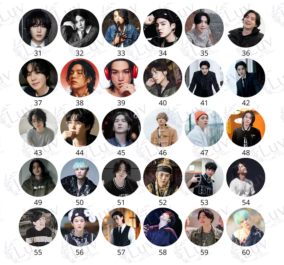 Chapitas SUGA BTS | Colección Yoongi 3