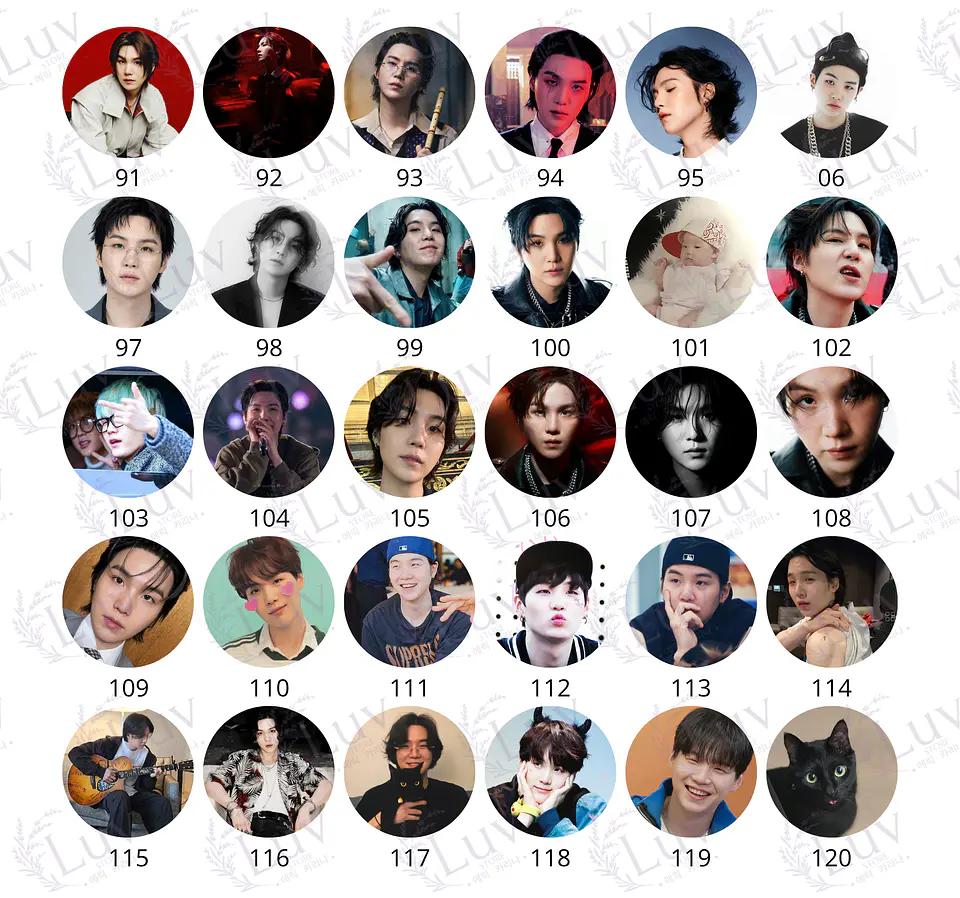 Chapitas SUGA BTS | Colección Yoongi 5
