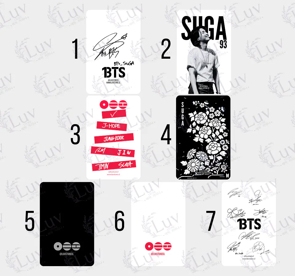 Photocard Yoongi SUGA BTS Fanmade – Elige tu diseño 8