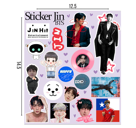 Lámina de Stickers BTS Laminados – Elige Integrante