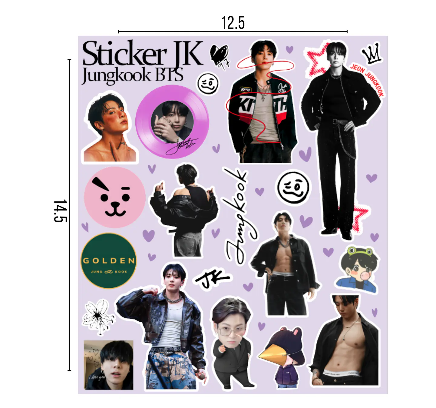 Lámina de Stickers BTS Laminados – Elige Integrante 2