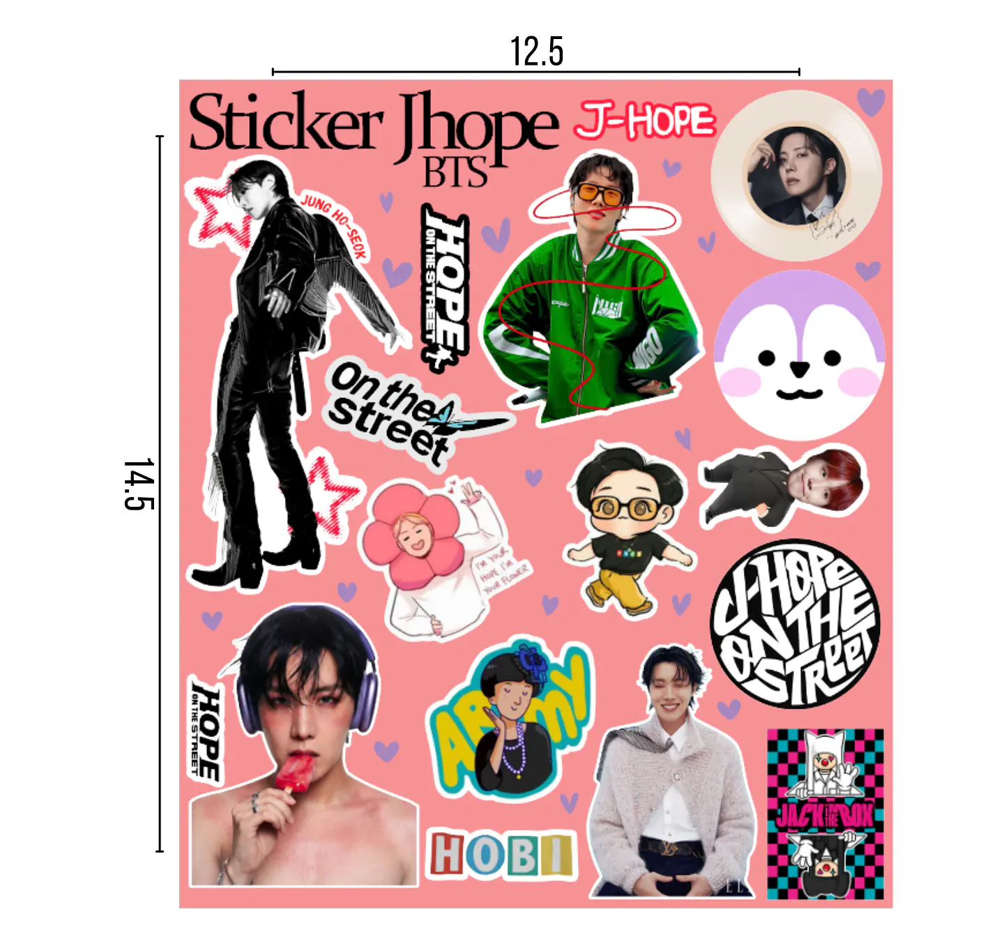 Lámina de Stickers BTS Laminados – Elige Integrante 4