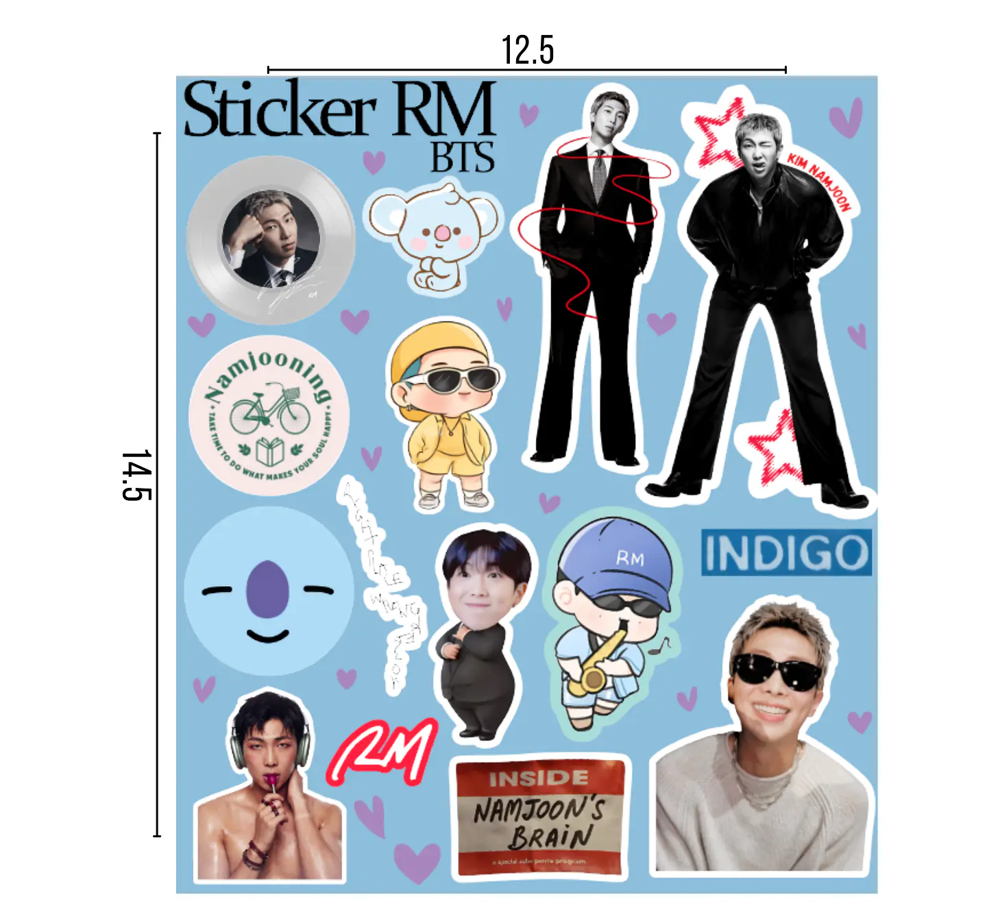 Lámina de Stickers BTS Laminados – Elige Integrante 5