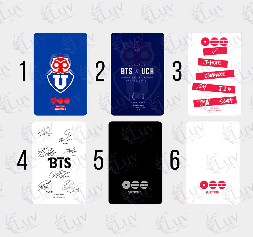 Photocards BTS Universidad De Chile 4