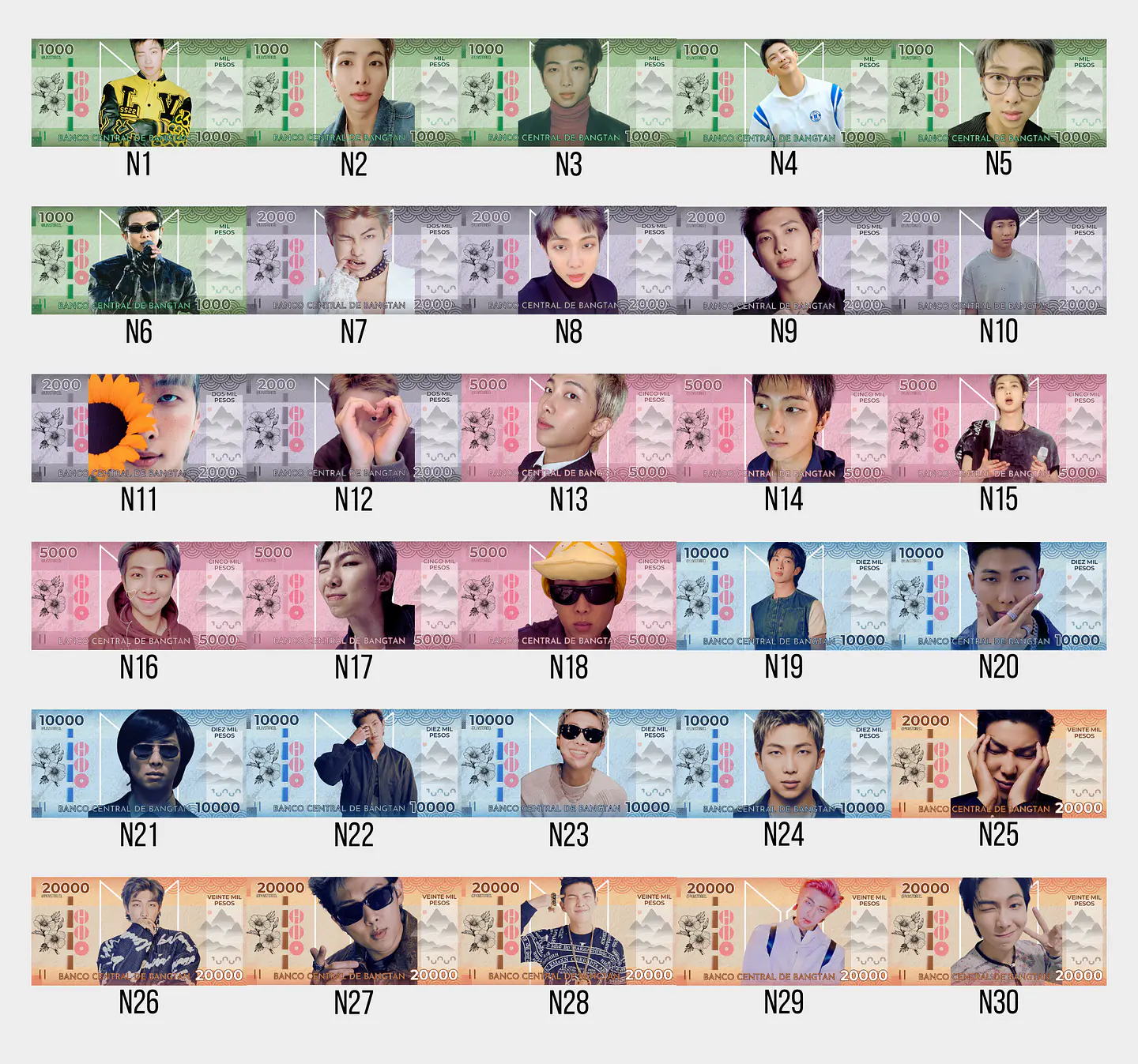 Bitibilletes BTS OT7 | Edición Coleccionable | Billetes 8