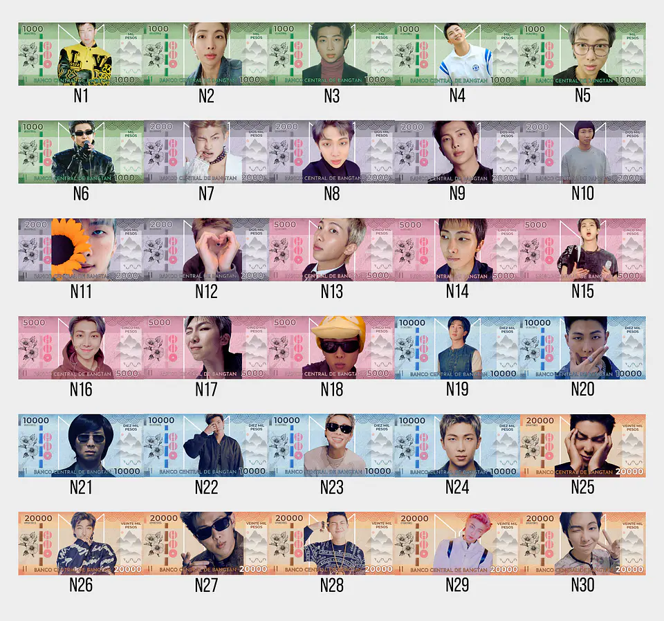 Bitibilletes BTS OT7 | Edición Coleccionable | Billetes 8
