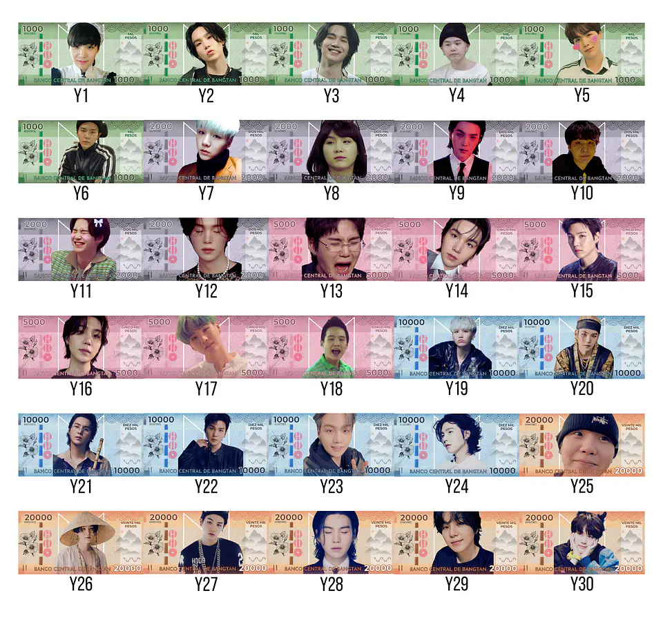 Bitibilletes BTS OT7 | Edición Coleccionable | Billetes 10