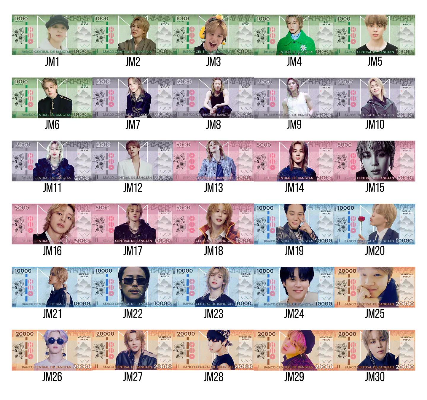 Bitibilletes BTS OT7 | Edición Coleccionable | Billetes 12