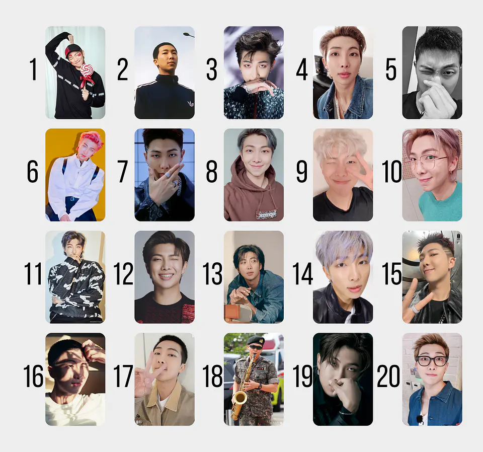 Photocards Namjoon RM BTS Fanmade  2