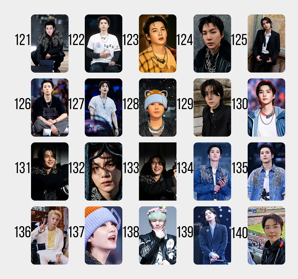 Photocard Yoongi SUGA BTS Fanmade 8