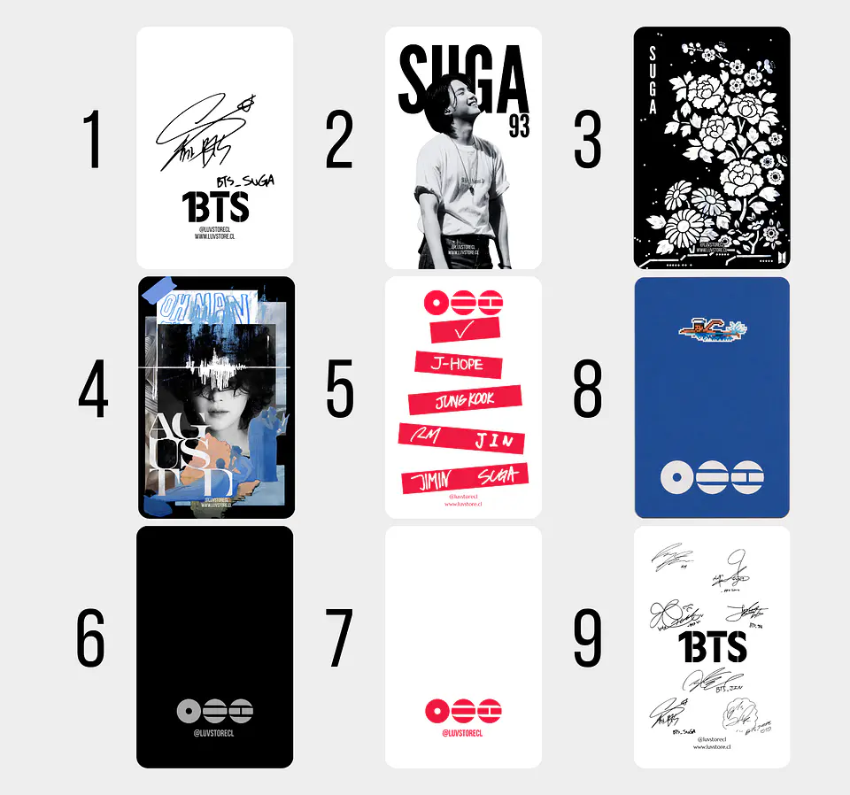 Photocard Yoongi SUGA BTS Fanmade 9