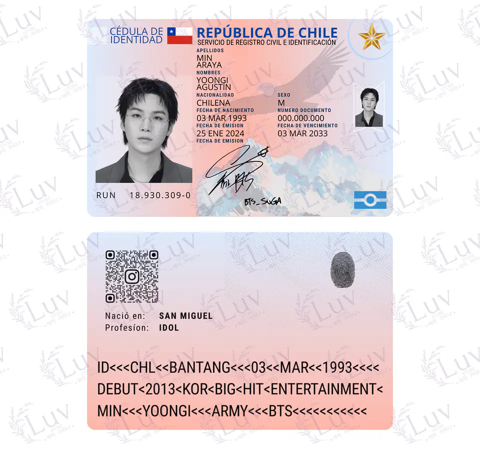 Carnet BTS Chileno Fanmade | Elige tu Integrante 3