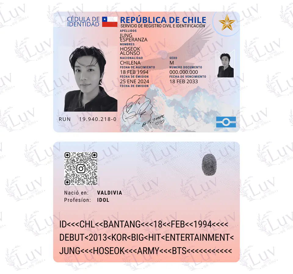 Carnet BTS Chileno Fanmade | Elige tu Integrante 4