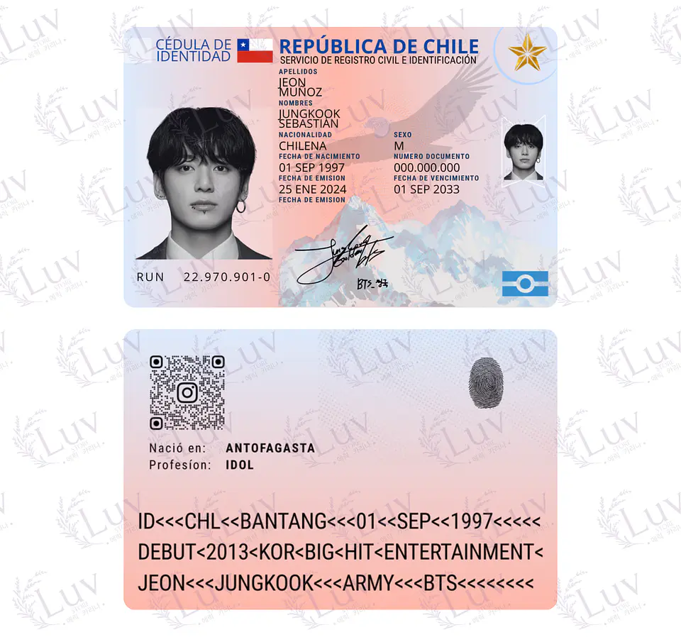 Carnet BTS Chileno Fanmade | Elige tu Integrante 7