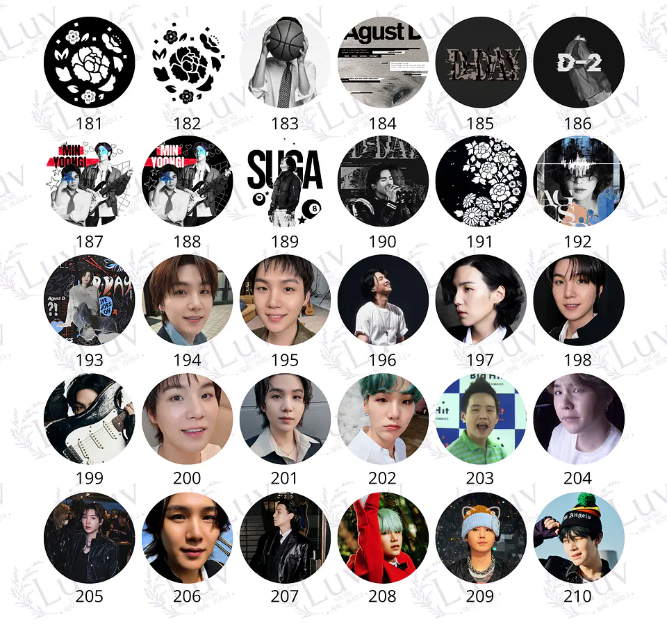 Chapitas SUGA BTS | Colección Yoongi 8