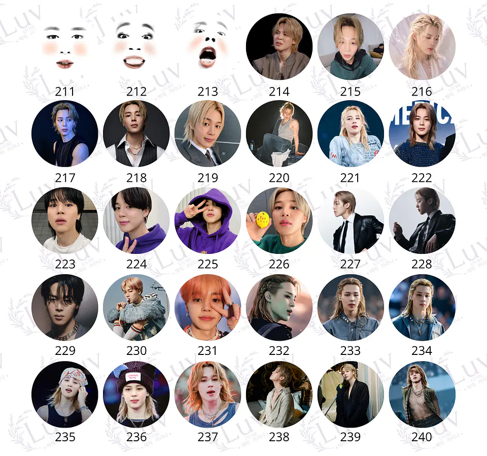 Chapitas Jimin BTS | Colección Park Jimin 9