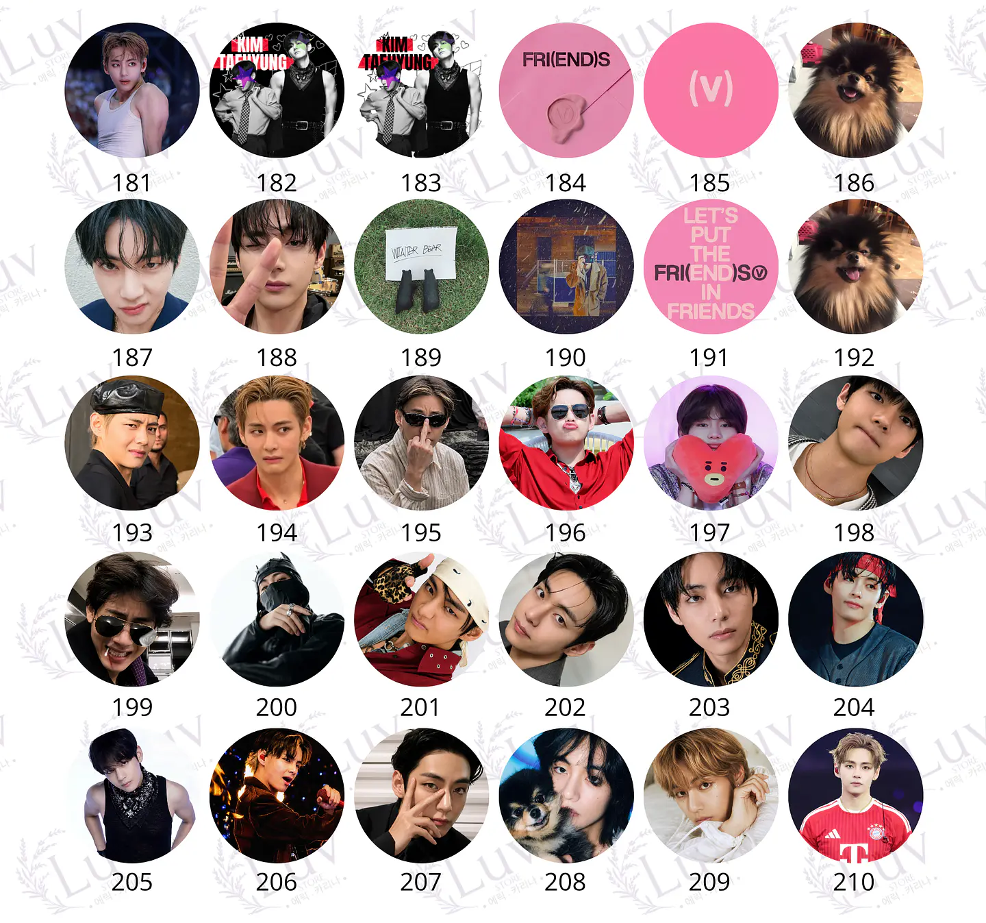 Chapitas V BTS | Colección Taehyung 8