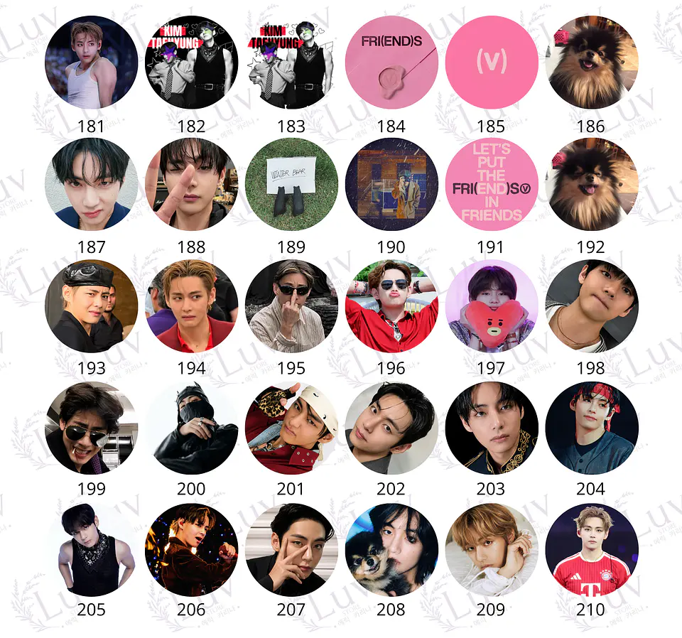 Chapitas V BTS | Colección Taehyung 8