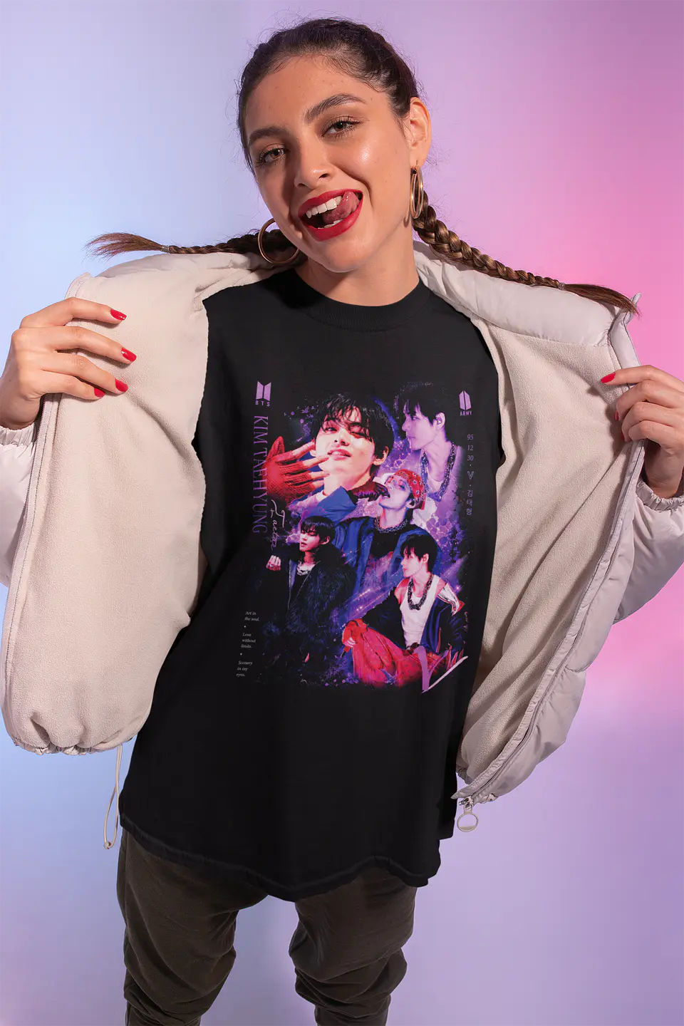 Polera V BTS Purple Moon Edition 2