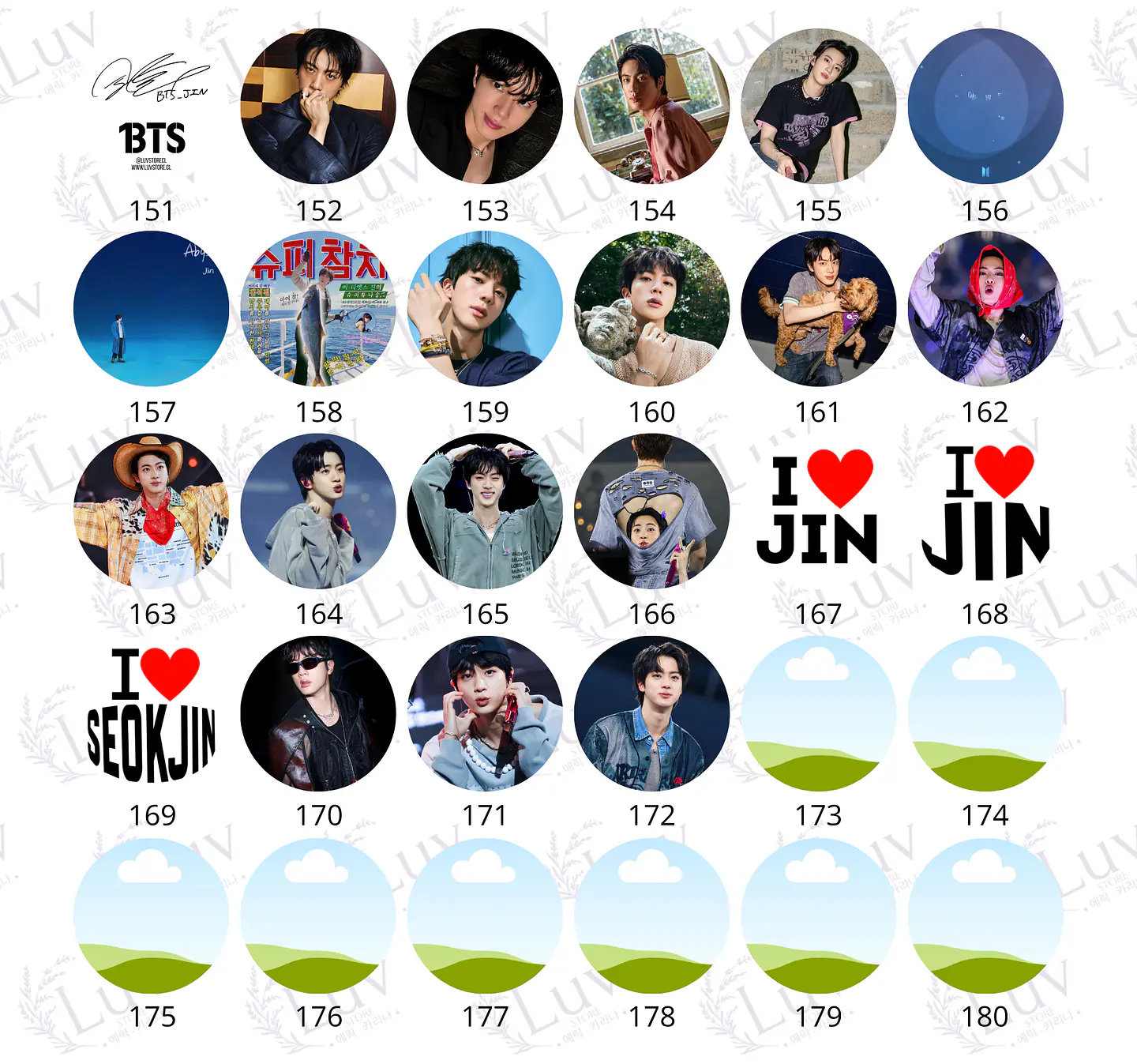Chapitas Jin BTS | Colección Seokjin 8