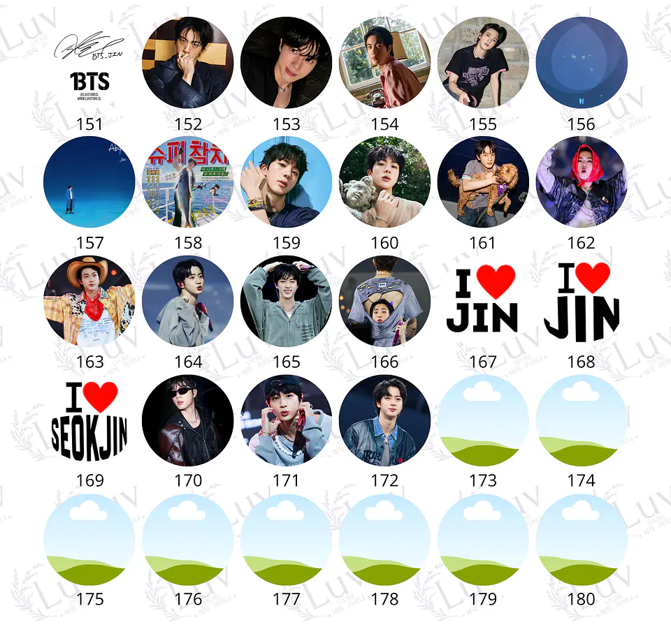 Chapitas Jin BTS | Colección Seokjin 8