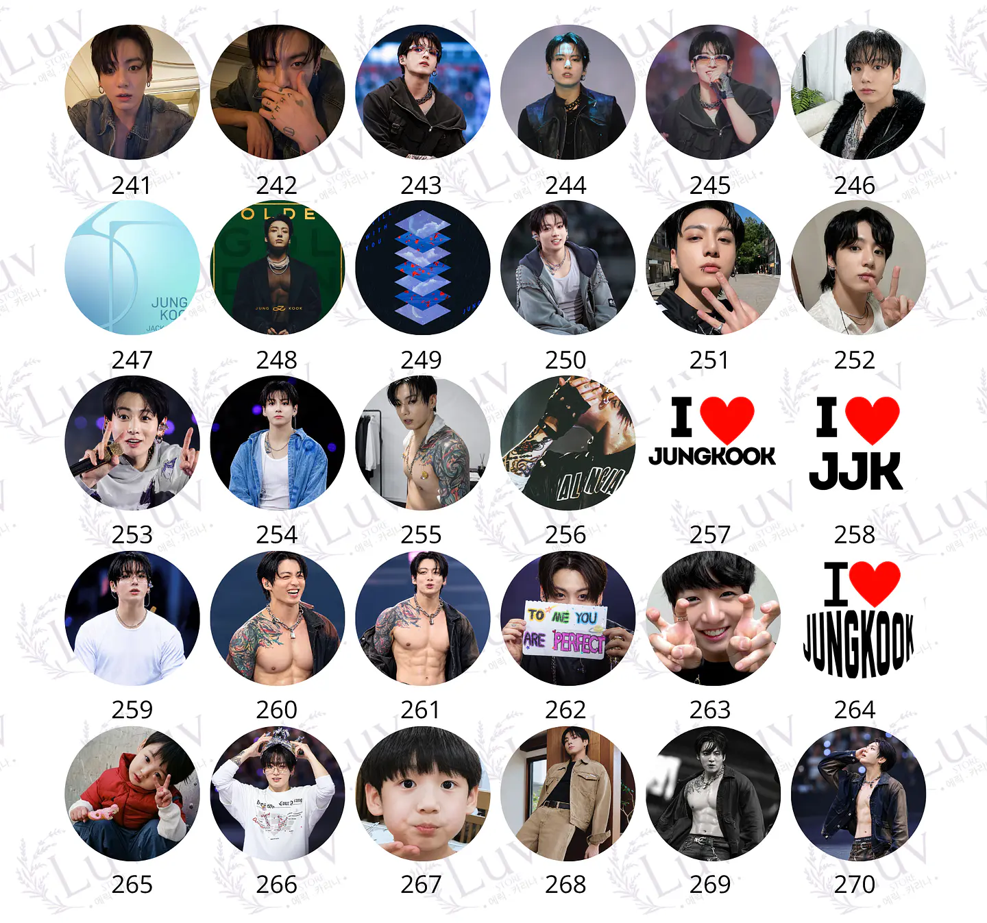 Chapitas Jungkook BTS | Colección Jungkook 10