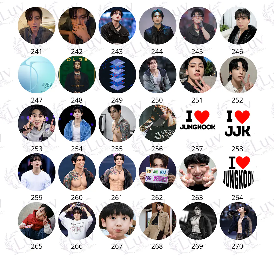 Chapitas Jungkook BTS | Colección Jungkook 10