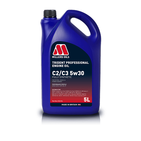 Aceite Motor MILLER´S Trident Professional C2 C3 5w30  Forma