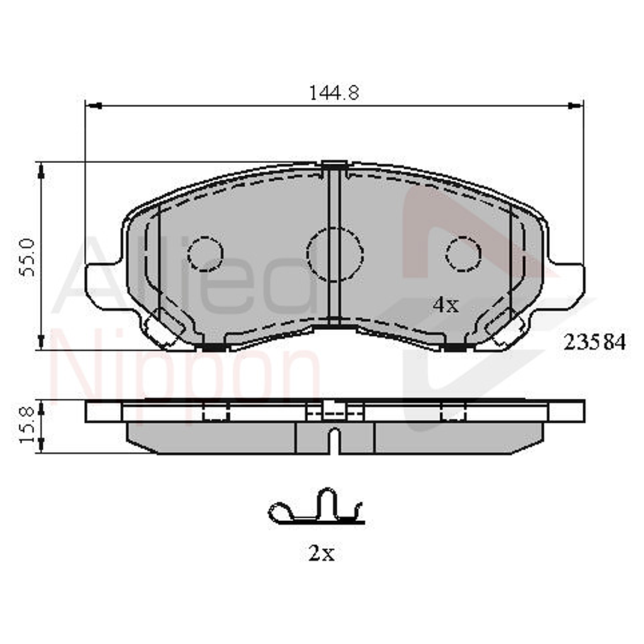 Pastillas Freno Mitsubishi Eclipse 1995-1999 Delantero 2