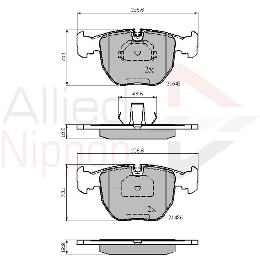 Pastillas Freno Land Rover Range Rover 2002-2012 Delantero 2