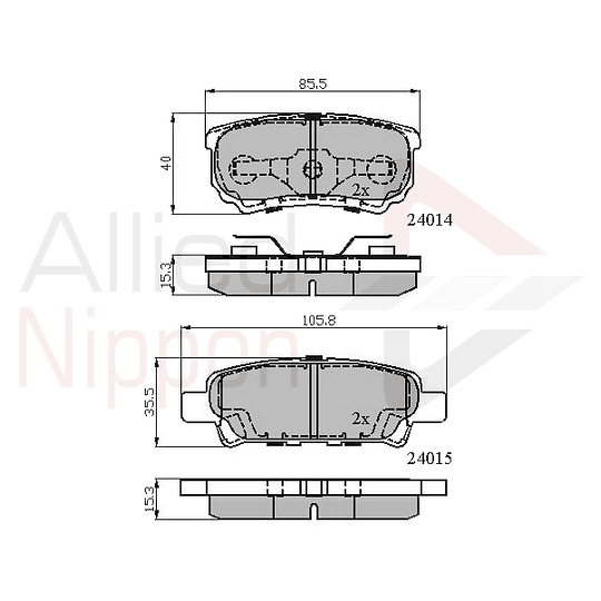 Pastillas Freno Dodge Caliber 2007-2012 Trasero