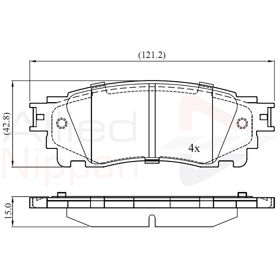 Pastillas Freno Lexus NX 200t 2015-2021 Trasero 2