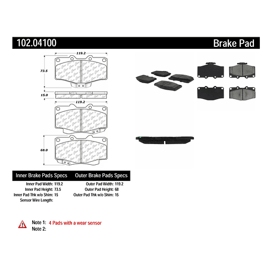 Pastillas Freno Toyota 4Runner 1990-1995 Delantero