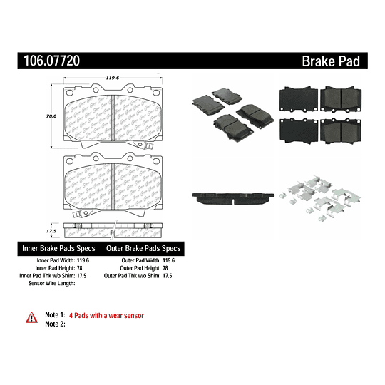 Pastillas Freno Toyota Land Cruiser (Confort models) 1998-20