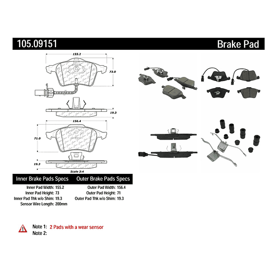 Pastillas Freno Audi A4 Quattro 2001-2006 Delantero