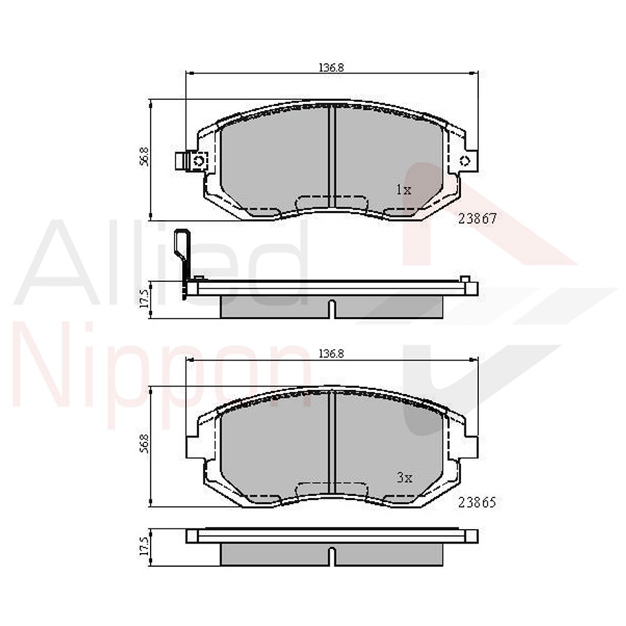 Pastillas Freno Subaru Legacy 2009-2014 Delantero 2