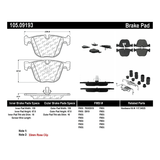 Pastillas Freno BMW Alpina B7L xDrive 2008-2015 Trasero