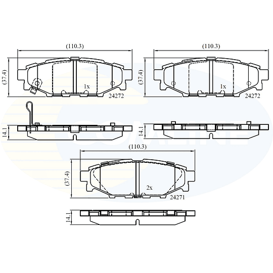 Pastillas Freno Subaru Impreza 2011-2016 Trasero