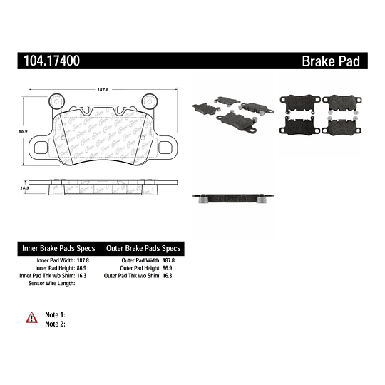 Pastillas Freno Porsche 918 Spyder 2013-2015 Trasero