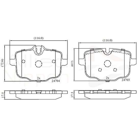 Pastillas Freno BMW X5 25d 2019-2023 Trasero