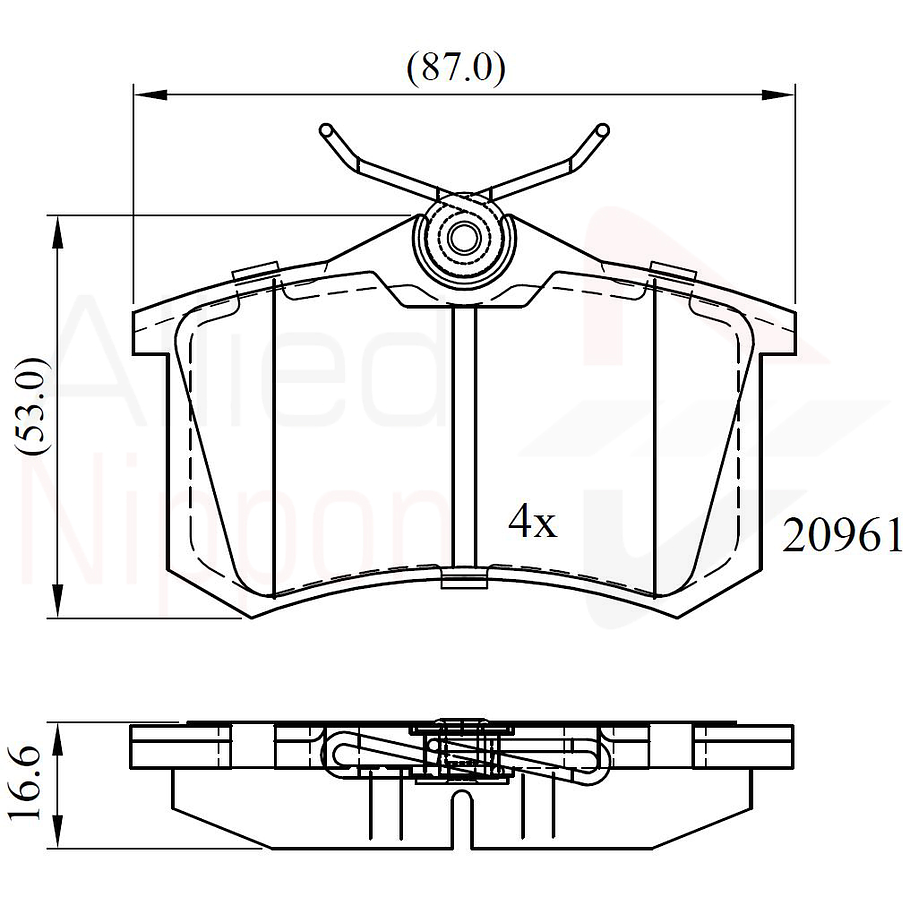 Pastillas Freno Audi A3 1996-2003 Trasero 2