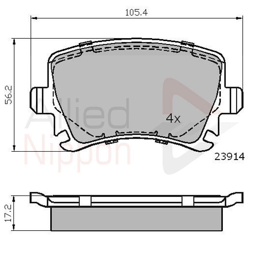 Pastillas Freno Seat Altea 2004-2015 Trasero 2