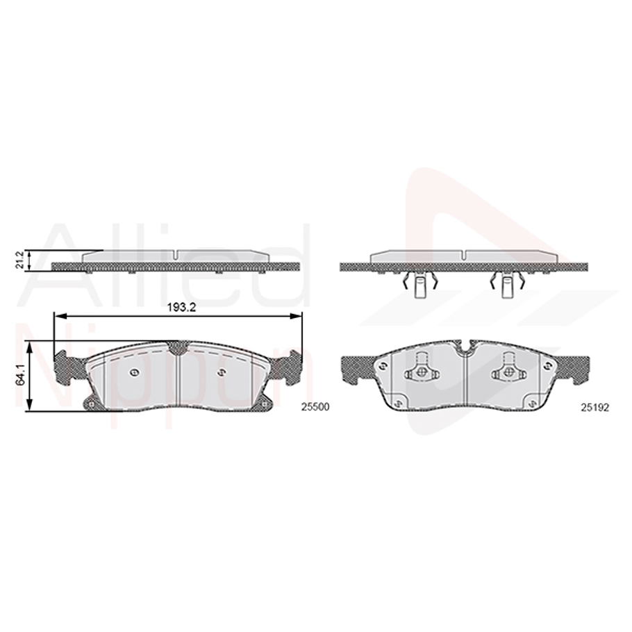 Pastillas Freno Mercedes Benz ML400 2011-2019 Delantero 2