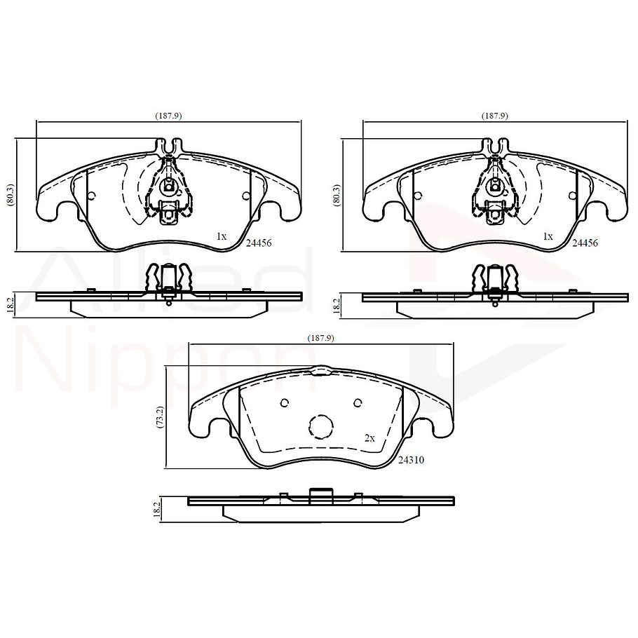 Pastillas Freno Mercedes Benz C300 2008-2014 Delantero 2