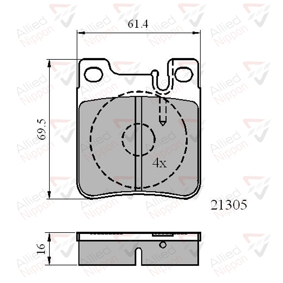 Pastillas Freno Mercedes Benz CL600 1991-1998 Trasero 2