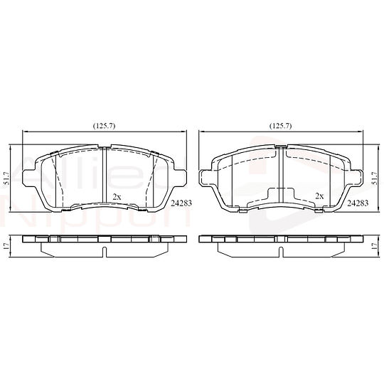 Pastillas Freno Daihatsu Sirion 1998-2004 Delantero